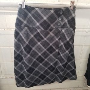 Vintage East 5th 4 Black Gray Plaid A Line Skirt